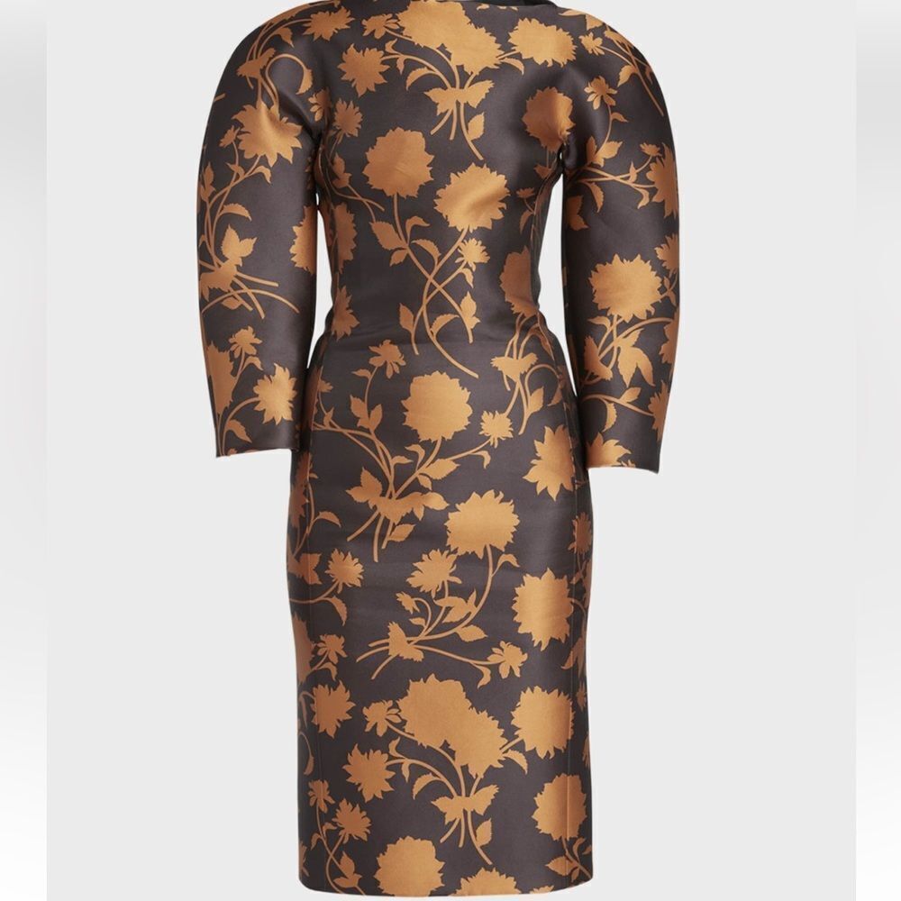 NWT VERSACE Double Duchesse Floral-print Silk Cocktail Dress size 36 $3525 - Picture 9 of 10